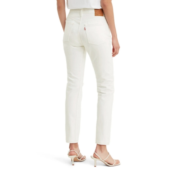 Levi's Premium 501 S White Distressed Jeans in Don't Mind if I do White - Picture 7 of 16